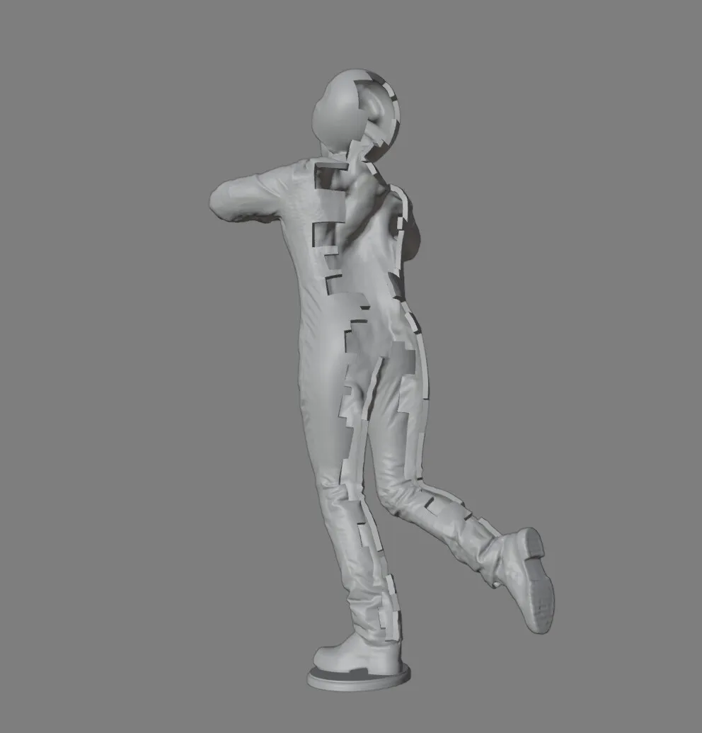 Drugi widok modelu 3D postaci z instalacji Pawła Althamera.