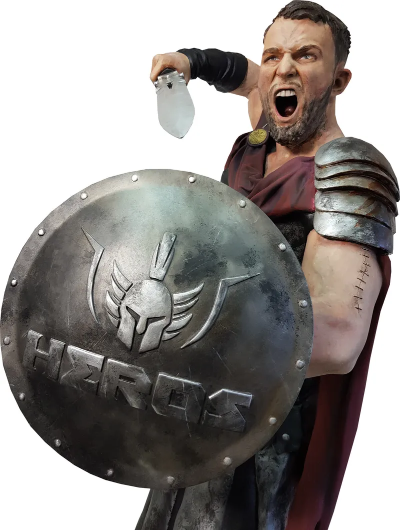 Wielka figura gladiatora wydrukowana w 3D
