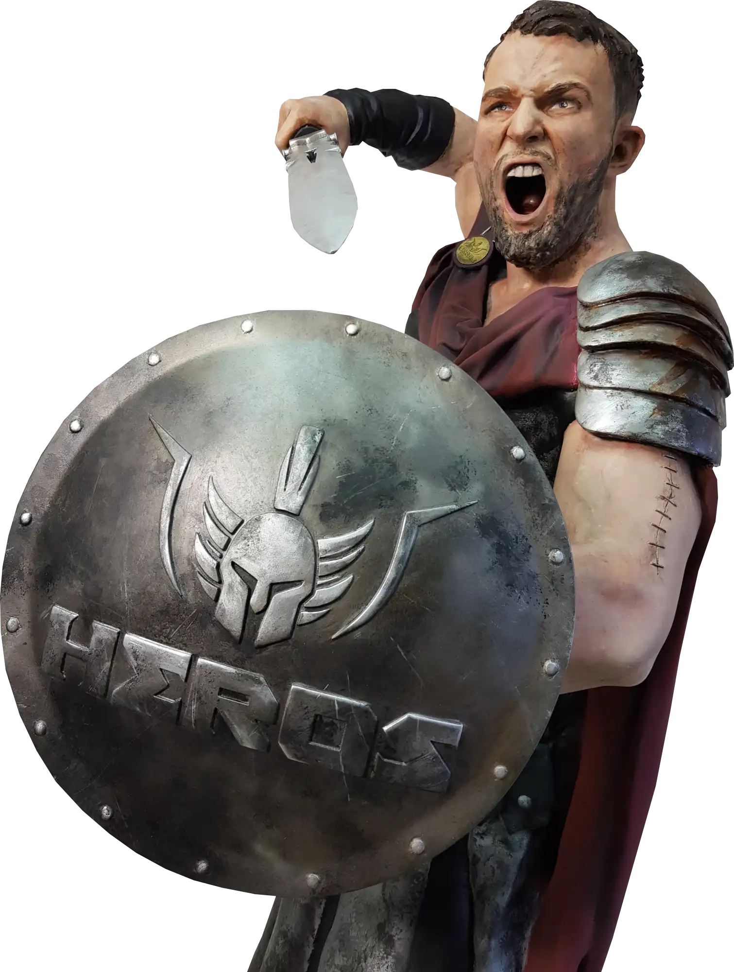 Full-scale Heros gladiator figure produced by Monkeyfab for a Stalco trade show display.