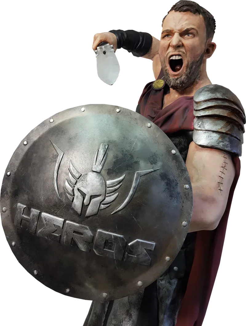 Wielka figura gladiatora wydrukowana w 3D